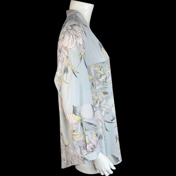 Jaclyn Smith Collection Women's XL Balloon Sleeve Lightweight Blouse Zip-Front - Picture 10 of 14